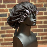 کلاه ساتن مشکی