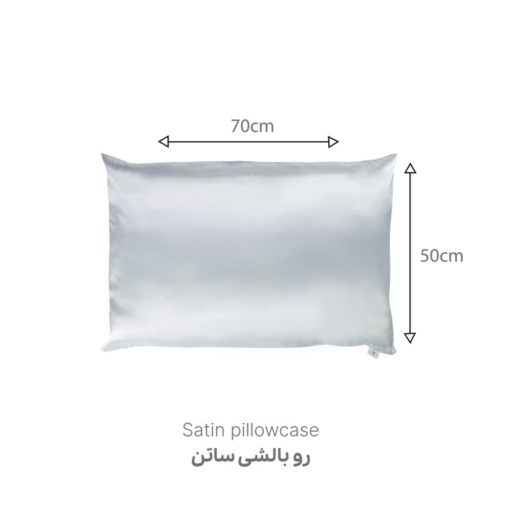 روبالشتی ساتن ابریشم طوسی