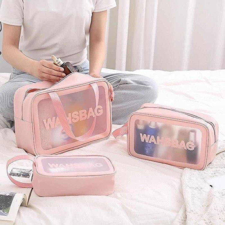 کیف آرایش ( واش بگ ) رنگ صورتی